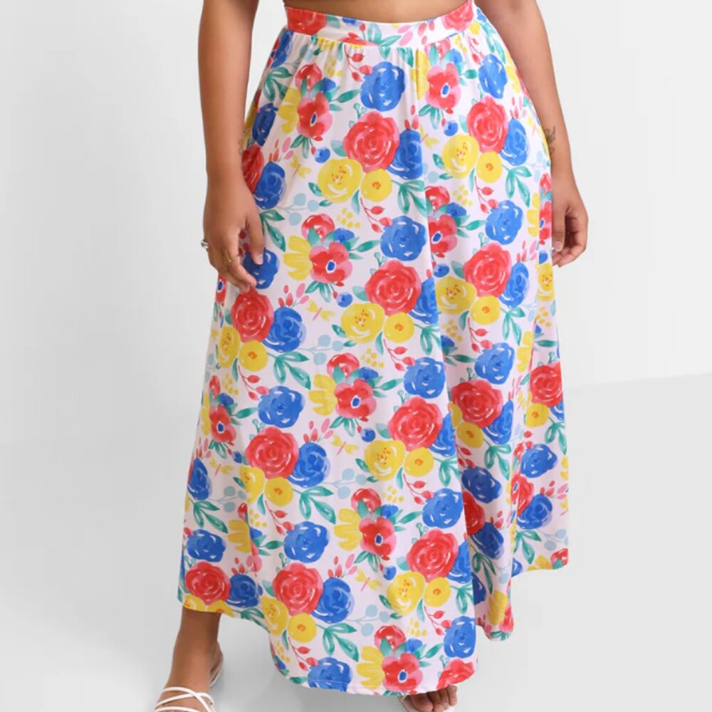 NWT Rebdolls Alana Floral Skater Skirt w. Pockets 2X (18-20)
